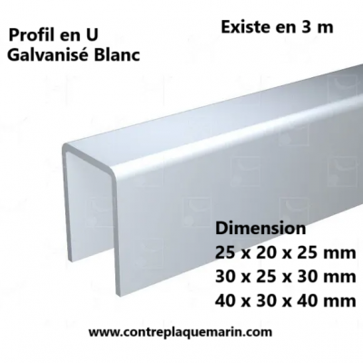 Profil en u galvanise opale composites 1